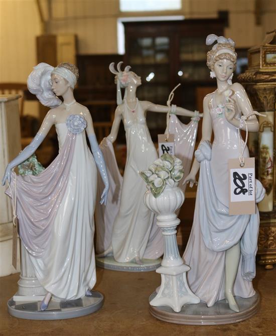 3 Lladro figs:  Touch of class, Socialite of the 20s & Grane Dame